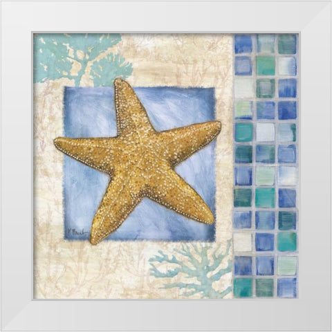 Mosaic Shell Collage VI White Modern Wood Framed Art Print by Brent, Paul