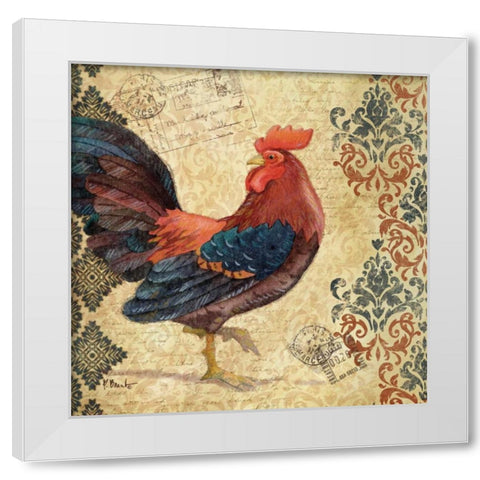 Gourmet Rooster I White Modern Wood Framed Art Print by Brent, Paul