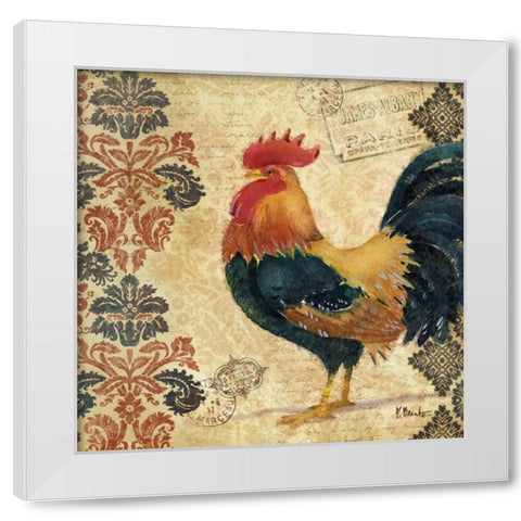 Gourmet Rooster II White Modern Wood Framed Art Print by Brent, Paul