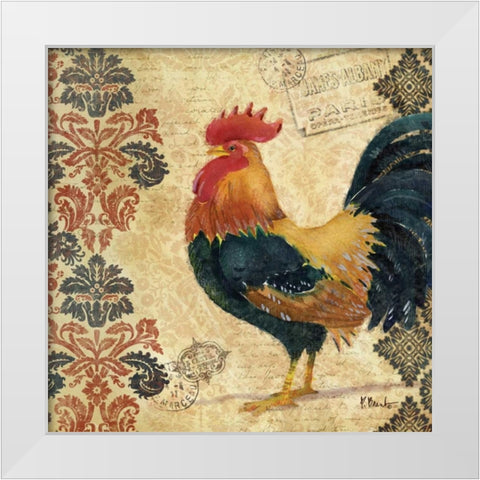 Gourmet Rooster II White Modern Wood Framed Art Print by Brent, Paul