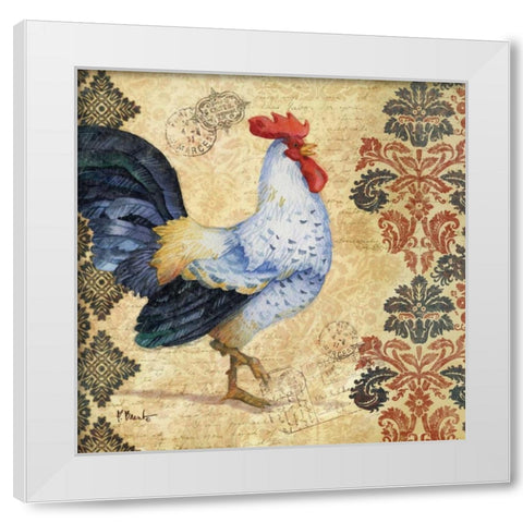Gourmet Rooster III White Modern Wood Framed Art Print by Brent, Paul