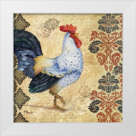 Gourmet Rooster III White Modern Wood Framed Art Print by Brent, Paul