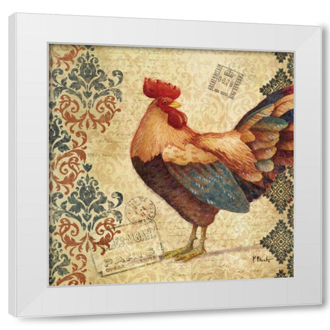 Gourmet Rooster IV White Modern Wood Framed Art Print by Brent, Paul