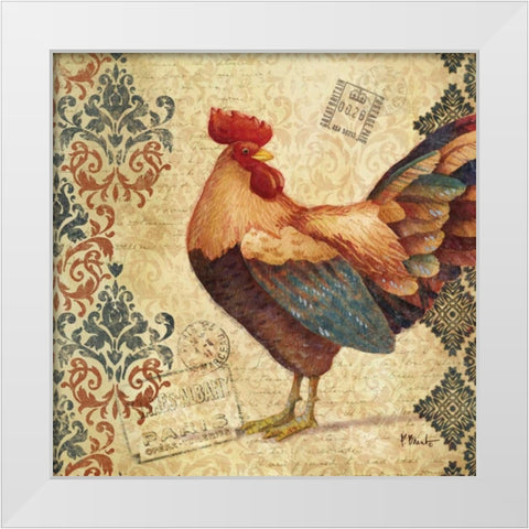 Gourmet Rooster IV White Modern Wood Framed Art Print by Brent, Paul