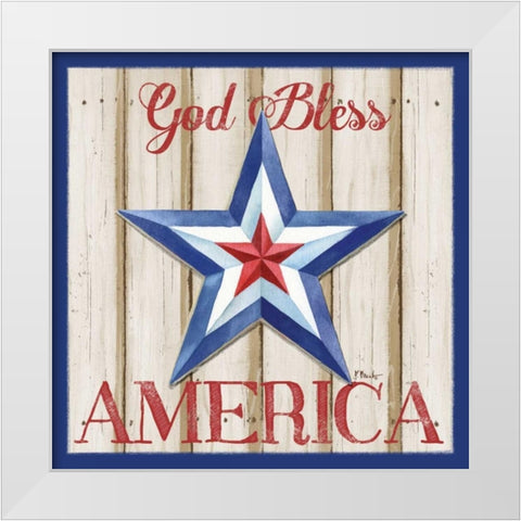 Patriotic Barn Star II White Modern Wood Framed Art Print by Brent, Paul