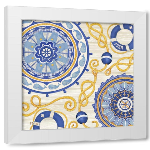 Nautical Suzani I White Modern Wood Framed Art Print by Brent, Paul