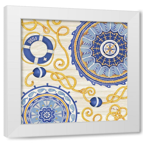 Nautical Suzani II White Modern Wood Framed Art Print by Brent, Paul