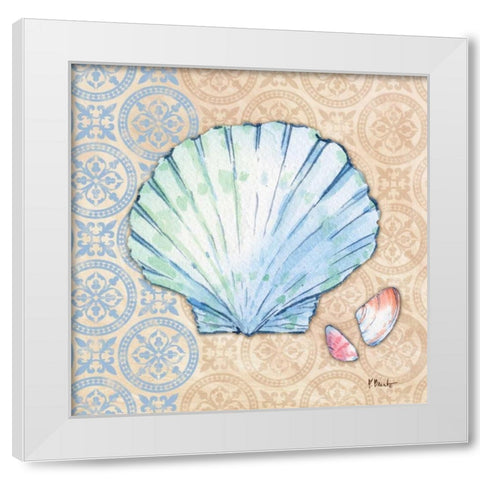 Serene Seashells I White Modern Wood Framed Art Print by Brent, Paul