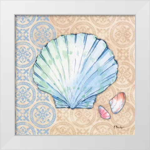 Serene Seashells I White Modern Wood Framed Art Print by Brent, Paul