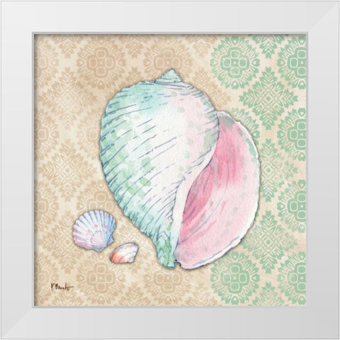 Serene Seashells II White Modern Wood Framed Art Print by Brent, Paul