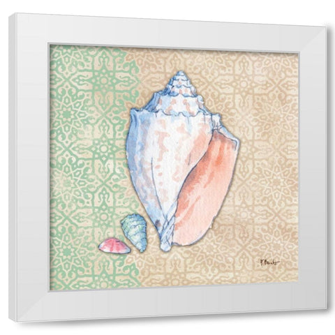 Serene Seashells III White Modern Wood Framed Art Print by Brent, Paul
