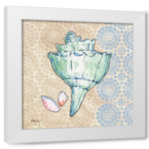 Serene Seashells IV White Modern Wood Framed Art Print by Brent, Paul