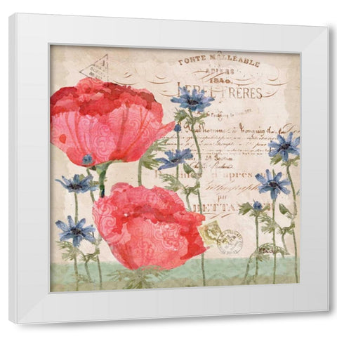 Parisian Peonies I White Modern Wood Framed Art Print by Brent, Paul