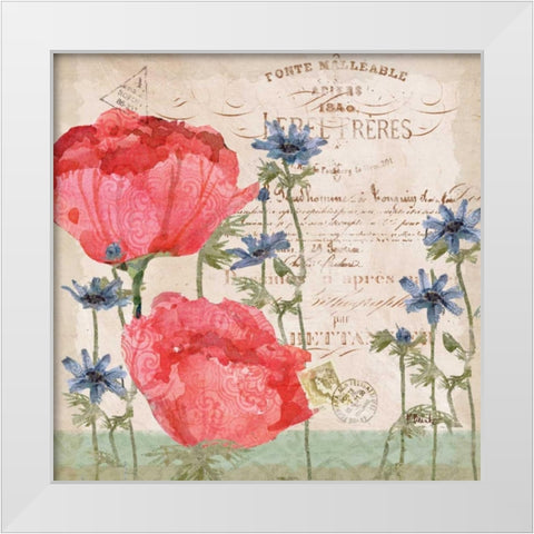 Parisian Peonies I White Modern Wood Framed Art Print by Brent, Paul