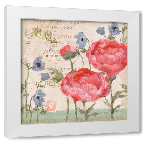 Parisian Peonies II White Modern Wood Framed Art Print by Brent, Paul