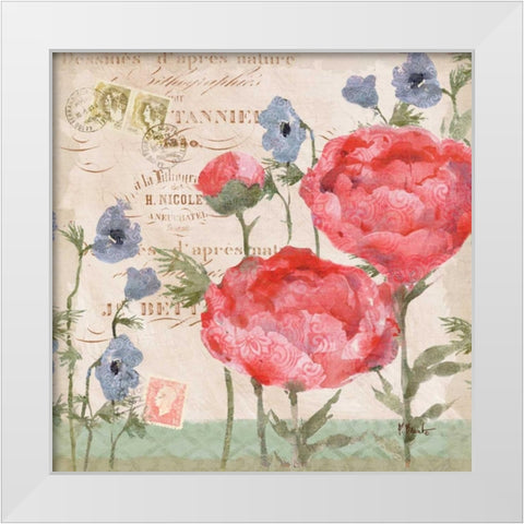 Parisian Peonies II White Modern Wood Framed Art Print by Brent, Paul