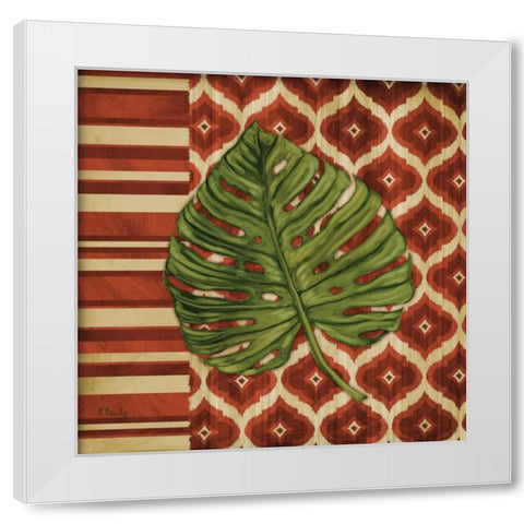 Sunset Cay Palm I White Modern Wood Framed Art Print by Brent, Paul