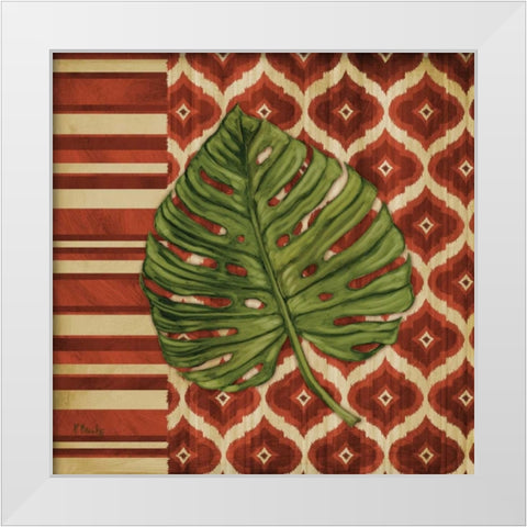 Sunset Cay Palm I White Modern Wood Framed Art Print by Brent, Paul