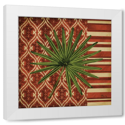 Sunset Cay Palm II White Modern Wood Framed Art Print by Brent, Paul