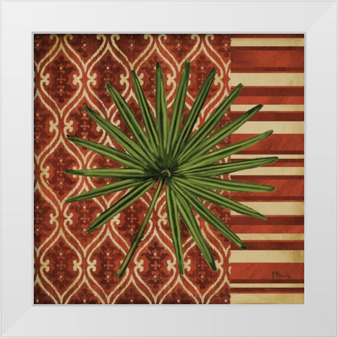 Sunset Cay Palm II White Modern Wood Framed Art Print by Brent, Paul