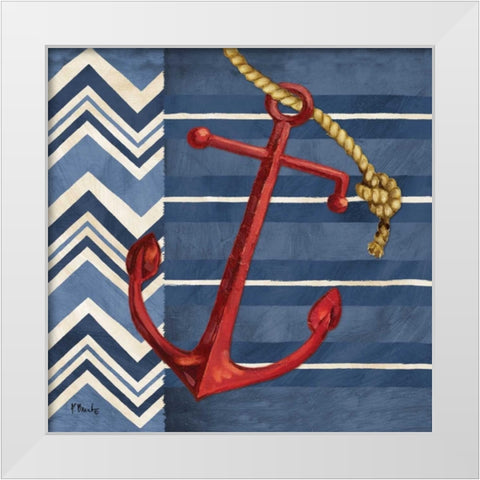 Anchors Away I White Modern Wood Framed Art Print by Brent, Paul