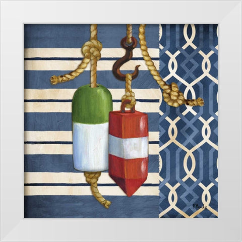Anchors Away II White Modern Wood Framed Art Print by Brent, Paul