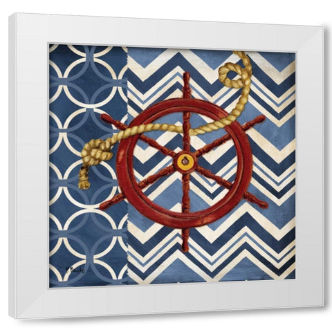 Anchors Away III White Modern Wood Framed Art Print by Brent, Paul