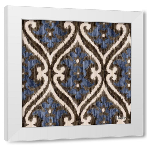 Indigo Ikat IV White Modern Wood Framed Art Print by Brent, Paul