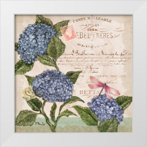 Parisian Hydrangeas I White Modern Wood Framed Art Print by Brent, Paul