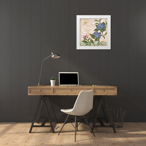 Parisian Hydrangeas II White Modern Wood Framed Art Print by Brent, Paul