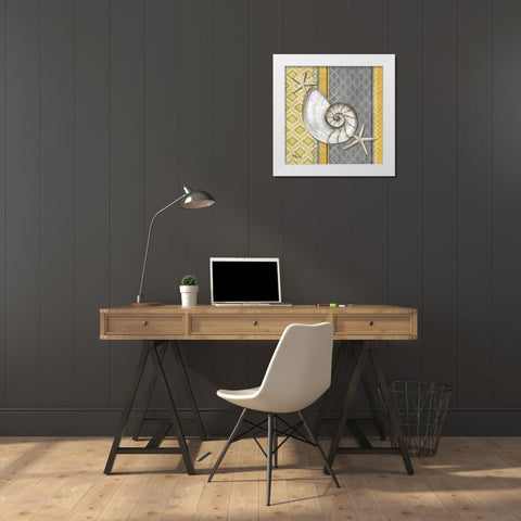 Santa Cruz Shells I White Modern Wood Framed Art Print by Brent, Paul