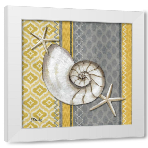 Santa Cruz Shells I White Modern Wood Framed Art Print by Brent, Paul