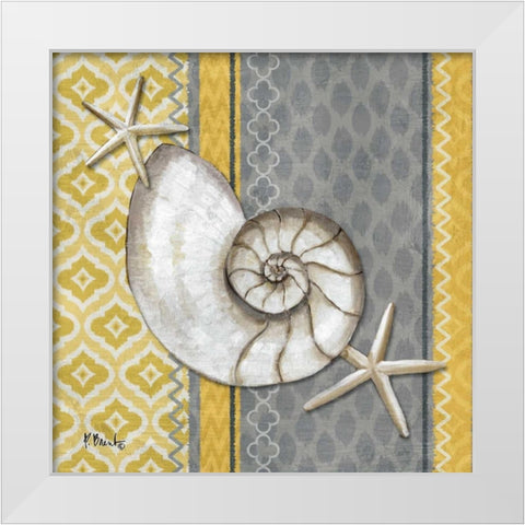 Santa Cruz Shells I White Modern Wood Framed Art Print by Brent, Paul