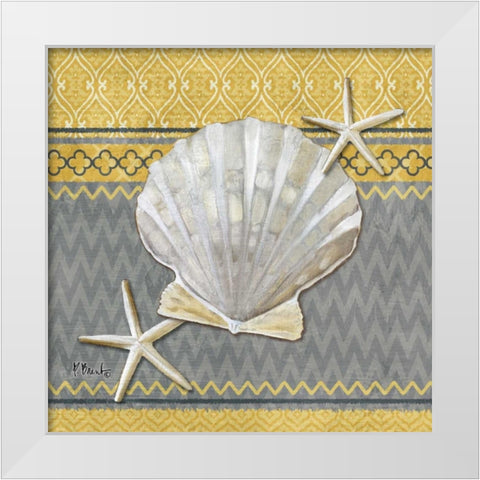 Santa Cruz Shells III White Modern Wood Framed Art Print by Brent, Paul