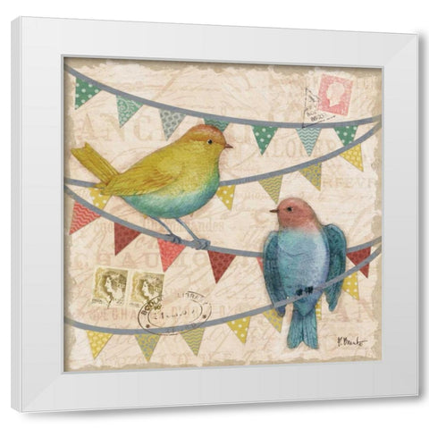 Fancy Flock I White Modern Wood Framed Art Print by Brent, Paul