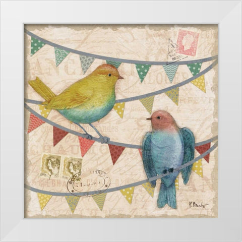 Fancy Flock I White Modern Wood Framed Art Print by Brent, Paul