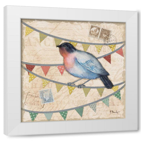 Fancy Flock II White Modern Wood Framed Art Print by Brent, Paul