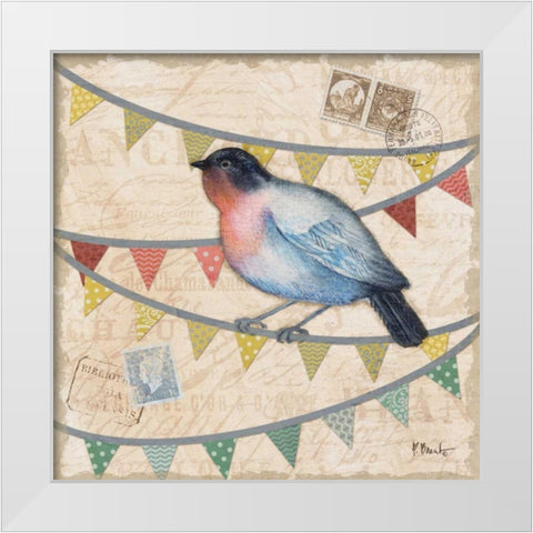 Fancy Flock II White Modern Wood Framed Art Print by Brent, Paul