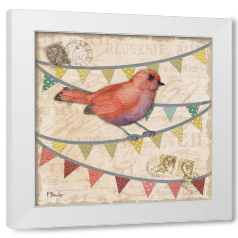 Fancy Flock III White Modern Wood Framed Art Print by Brent, Paul