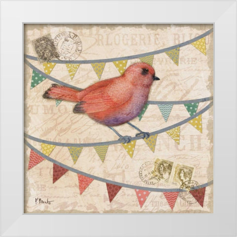 Fancy Flock III White Modern Wood Framed Art Print by Brent, Paul