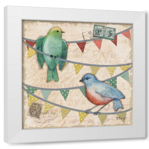 Fancy Flock IV White Modern Wood Framed Art Print by Brent, Paul