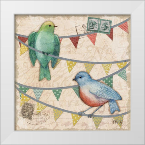 Fancy Flock IV White Modern Wood Framed Art Print by Brent, Paul