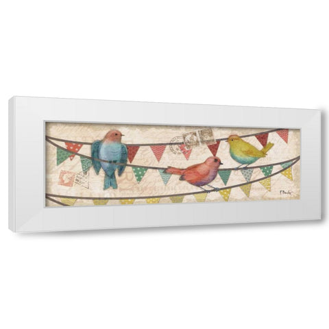 Fancy Flock Panel II White Modern Wood Framed Art Print by Brent, Paul