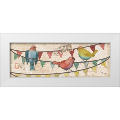 Fancy Flock Panel II White Modern Wood Framed Art Print by Brent, Paul