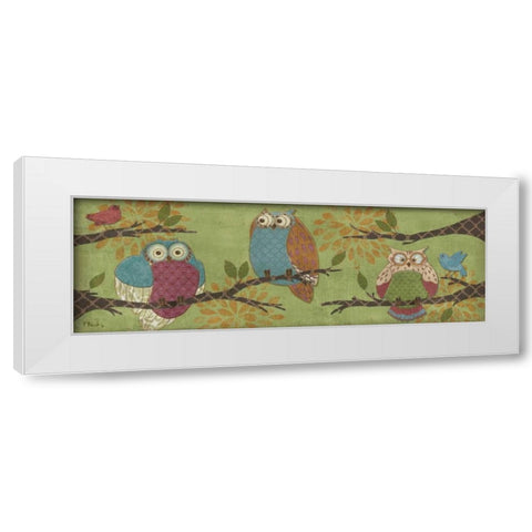 Fantasy Owls Family II White Modern Wood Framed Art Print by Brent, Paul