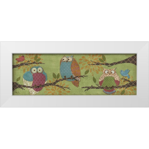 Fantasy Owls Family II White Modern Wood Framed Art Print by Brent, Paul