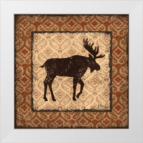 Modern Moose Spice I White Modern Wood Framed Art Print by Brent, Paul