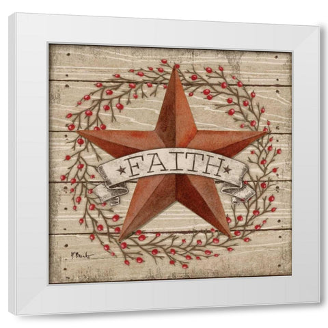 Faith Star White Modern Wood Framed Art Print by Brent, Paul