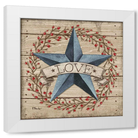 Love Star White Modern Wood Framed Art Print by Brent, Paul
