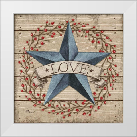 Love Star White Modern Wood Framed Art Print by Brent, Paul